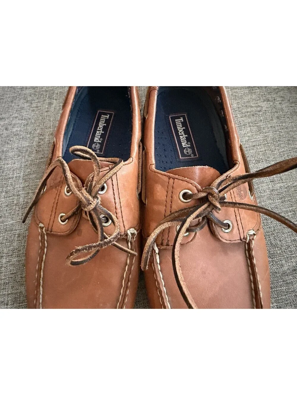 Timberland Boat Shoes Size Mens 11.5 Tan Leather 2 Eye Style 71065